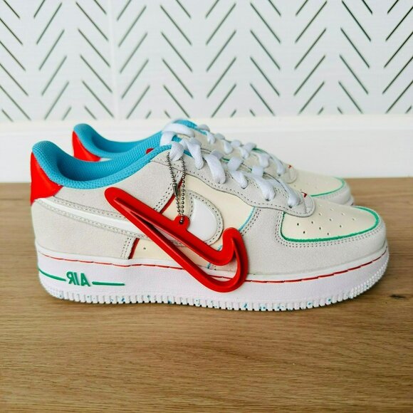 ❤️Nike AIR FORCE 1 Big Kids Retro Shoes 7Y LOW LV8 Holiday Cookies GS FQ8350-110 - Picture 9 of 13
